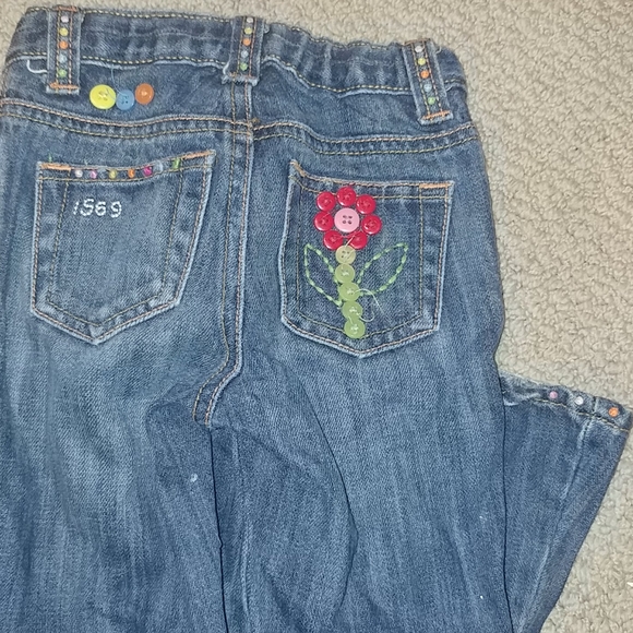 Girls Baby Gap Flower Child Jeans 3t - Picture 3 of 4